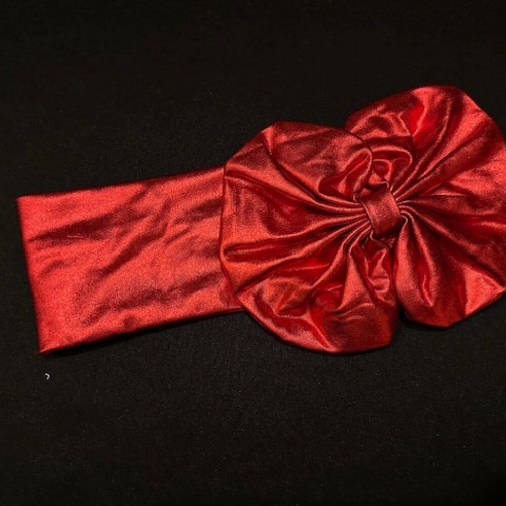 Red Metallic Big Bow Headband   7374  Handmade NWT Boutique